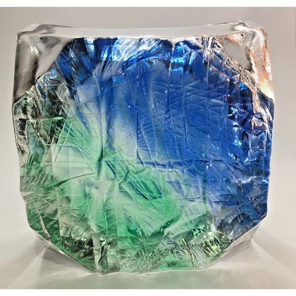 Vintage MCM Iittala Textured Ice Lunaria Crystal Bowl by Tapio Wirkkala Finland - Picture 5 of 5